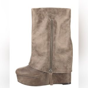 Alice + Olivia Distressed Leather Boots Size 7